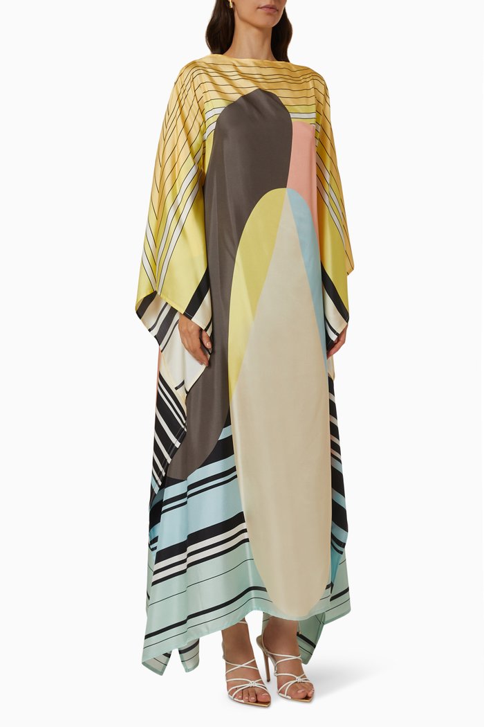 

Paley Scarf Maxi Dress in Silk Twill, Multicolour