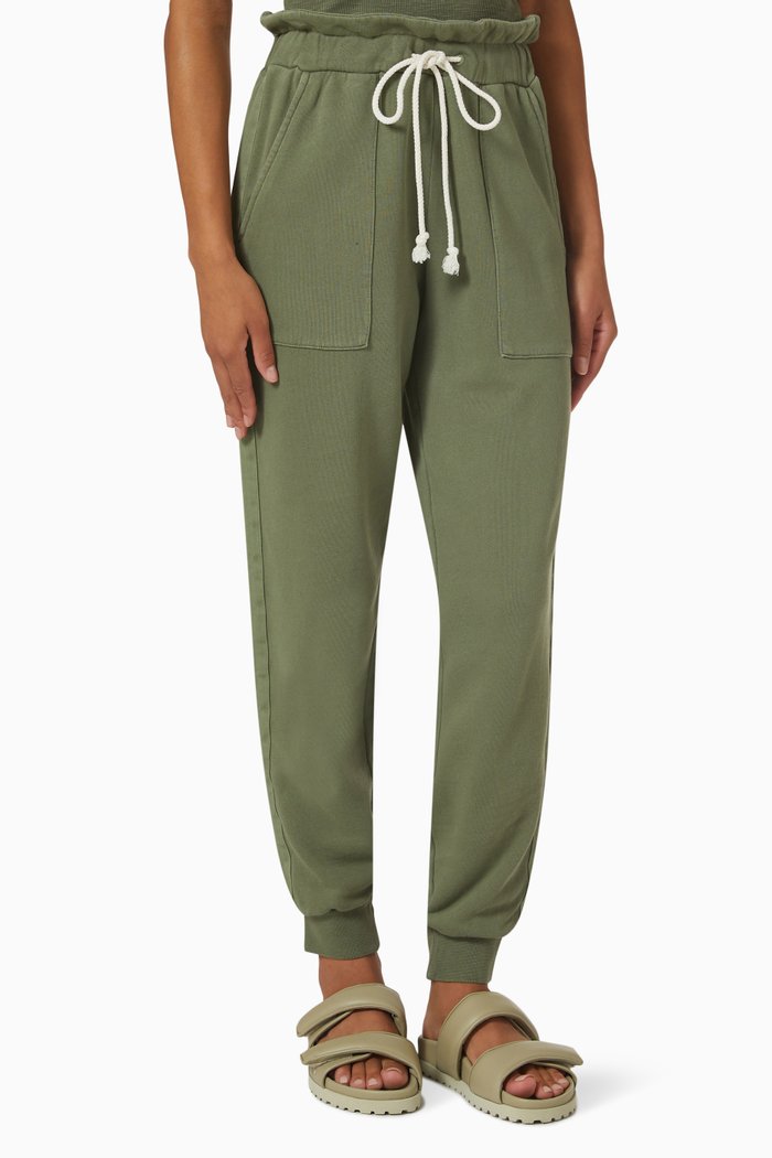 Coterie Finn Track Pants in Organic Cotton, Green