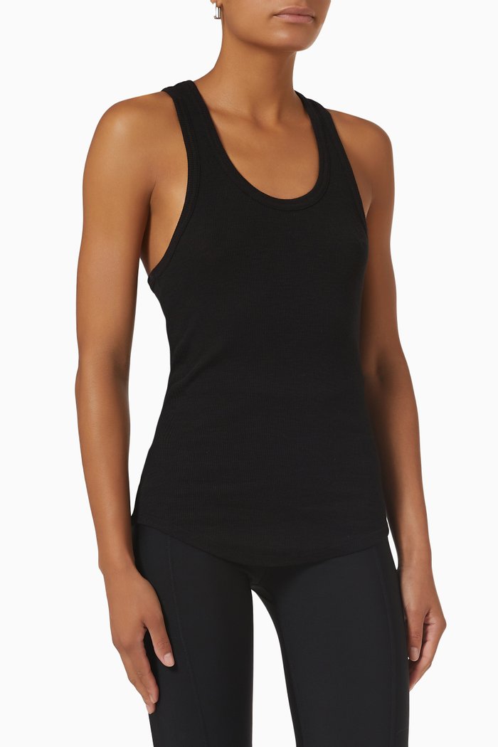 

Frankie Rib Tank Top in Cotton, Black