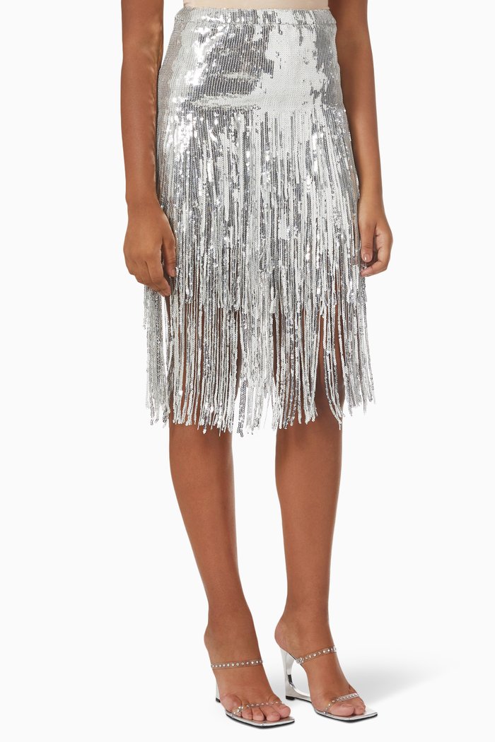 

La Constelaction Midi Skirt, Silver