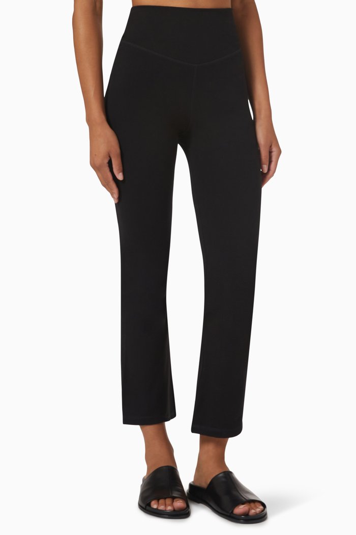 

Thia Flare Pants in Cotton, 7/8, Black
