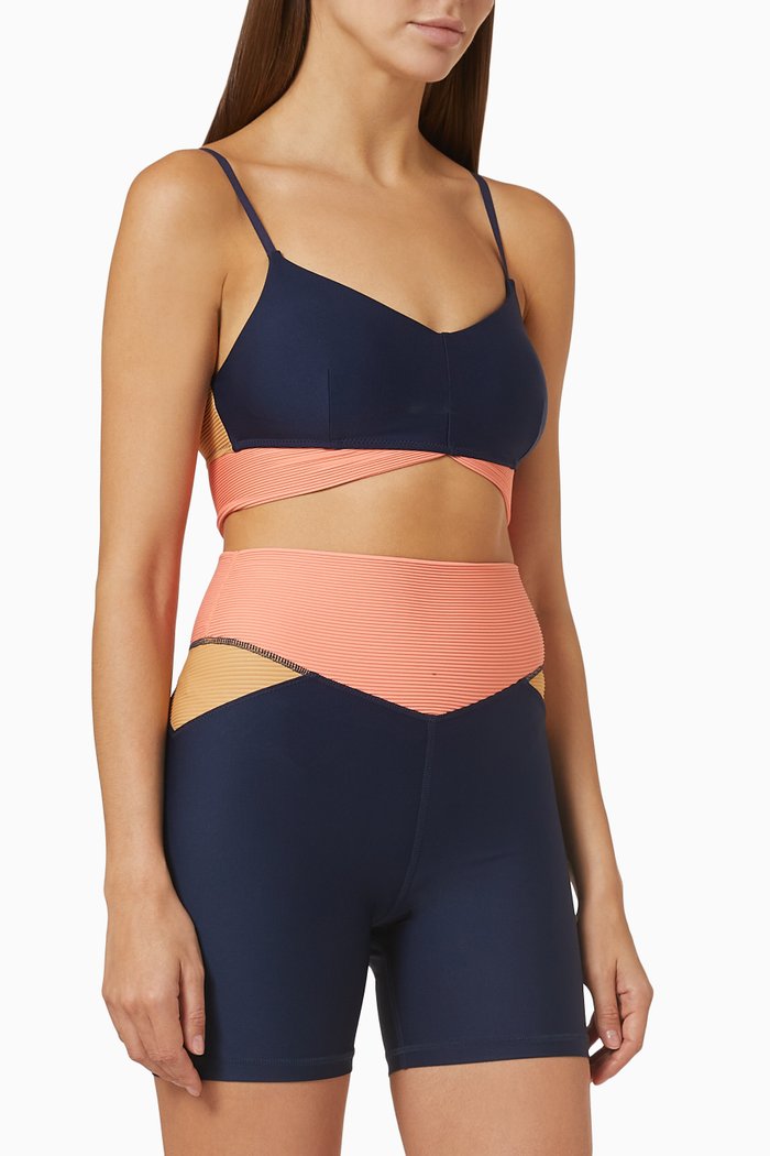 

Shakti Simone Bra Top in Matte Tech Fabric, Blue