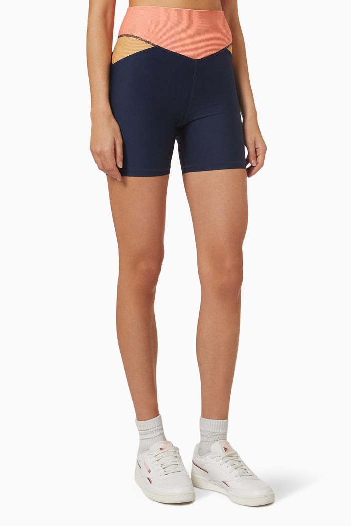 Shakti Spin Shorts in Matte Tech Fabric, Blue