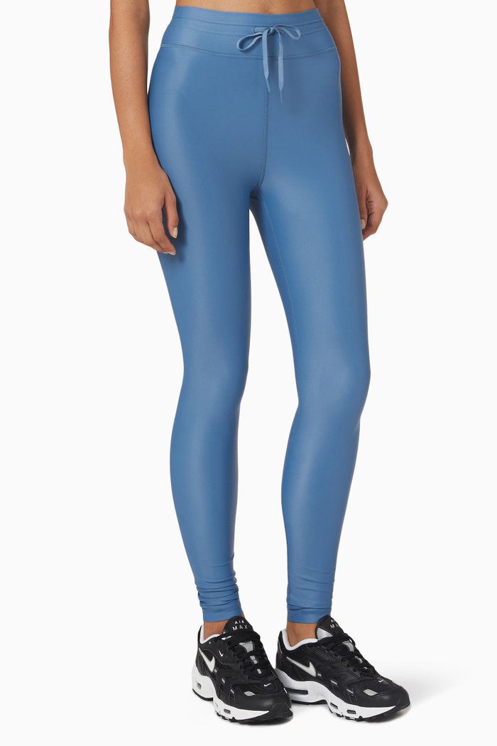 

Drawstring Yoga Pants in Recycled Super Soft Fabric, Blue
