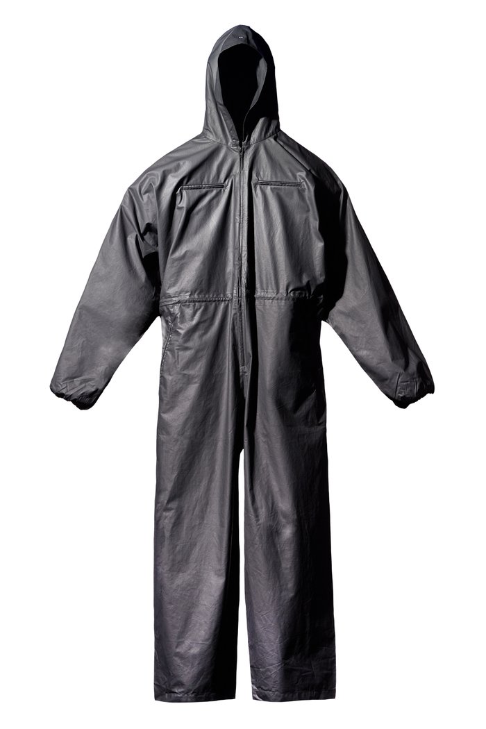 

20 Hooded Overalls in Coated Cotton, Black