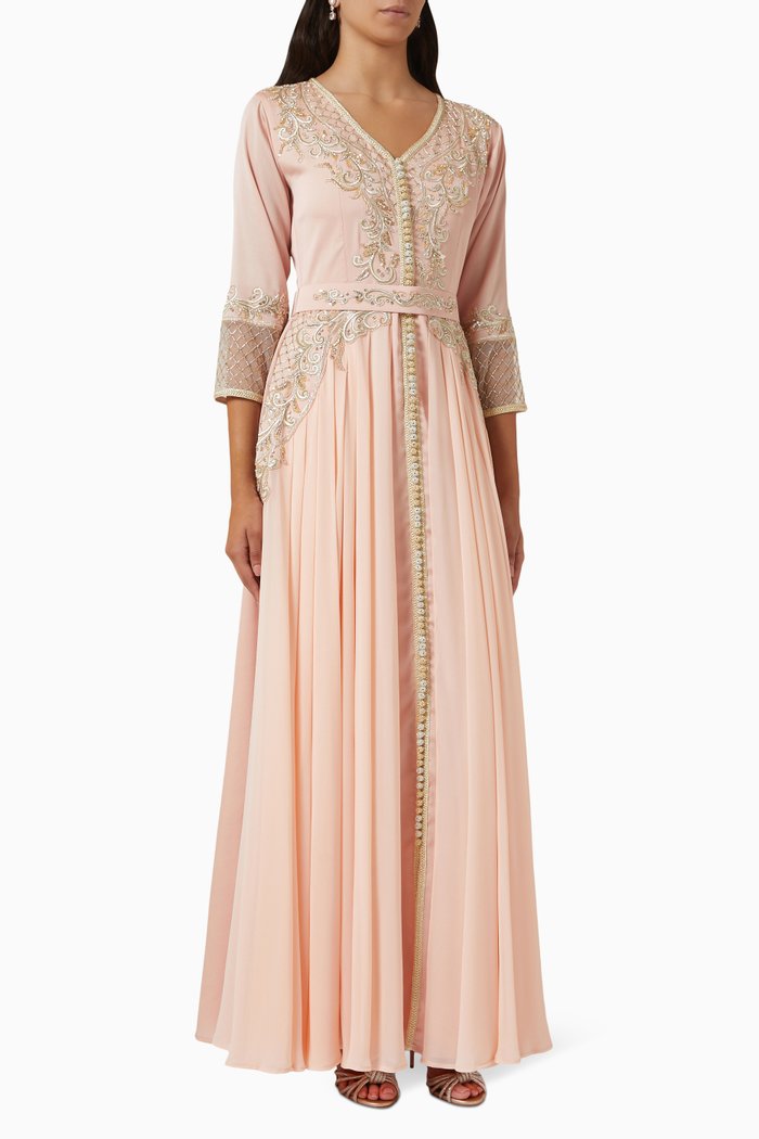 

Moroccan Kaftan in Silk Crepe, Pink
