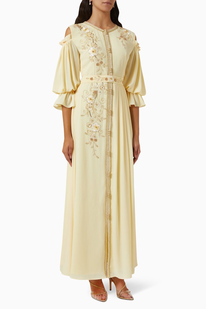 

Moroccan Kaftan in Soft Crepe, Yellow