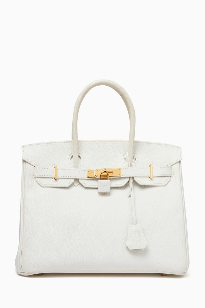 

Birkin 30 Bag in Clemence Leather, White