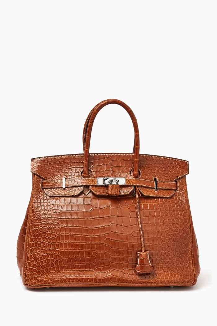 

Birkin 35 Bag in Crocodile Leather, Brown