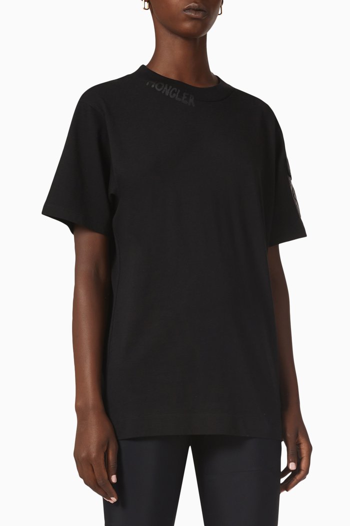 

Logo Collar T-shirt in Cotton, Black