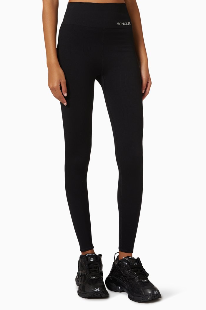 

Logo High-rise Leggings in Jersey, Black