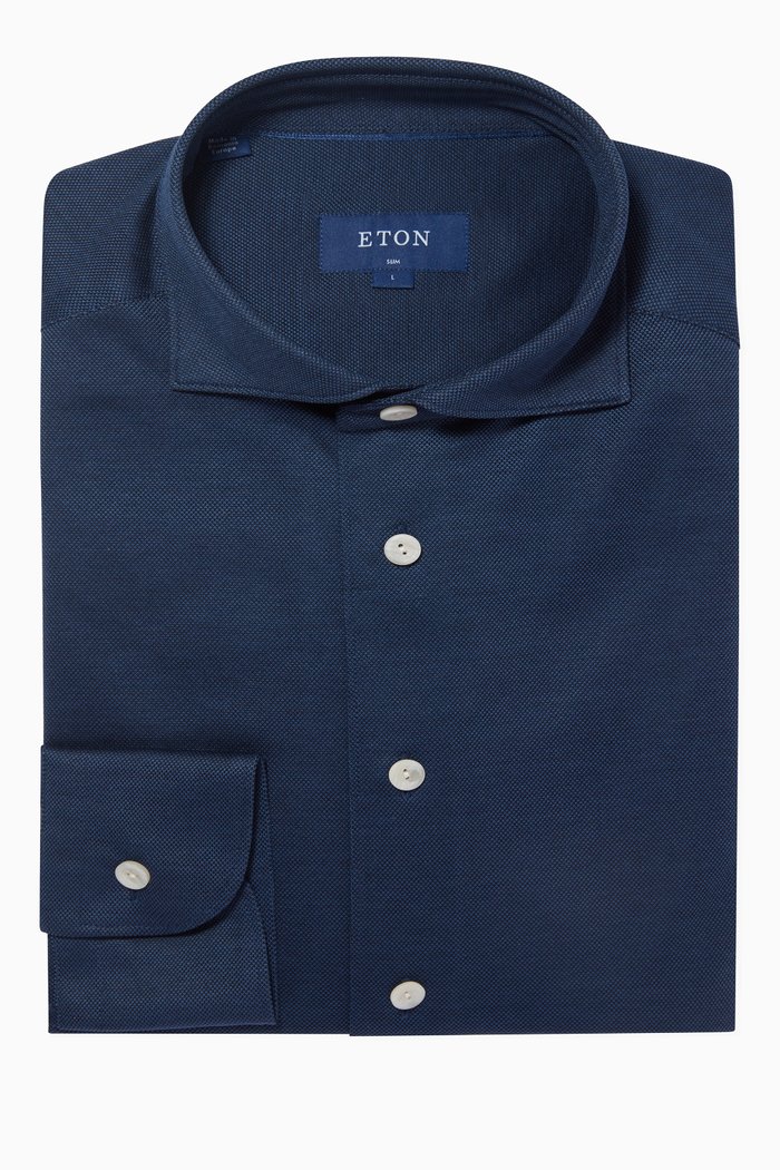 

Slim Fit Shirt in Cotton Twill, Blue