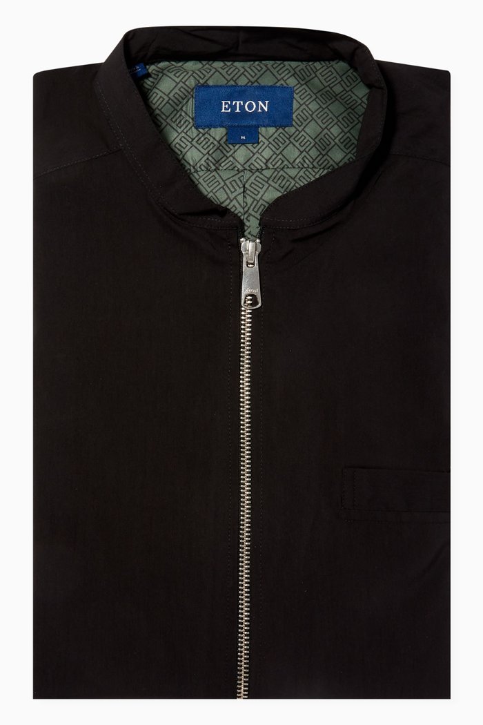 

Wind Vest in Cotton-Nylon Blend, Black