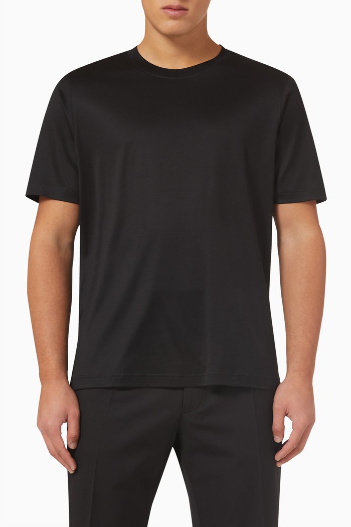 

Filo di Scozia T-shirt in Cotton, Black