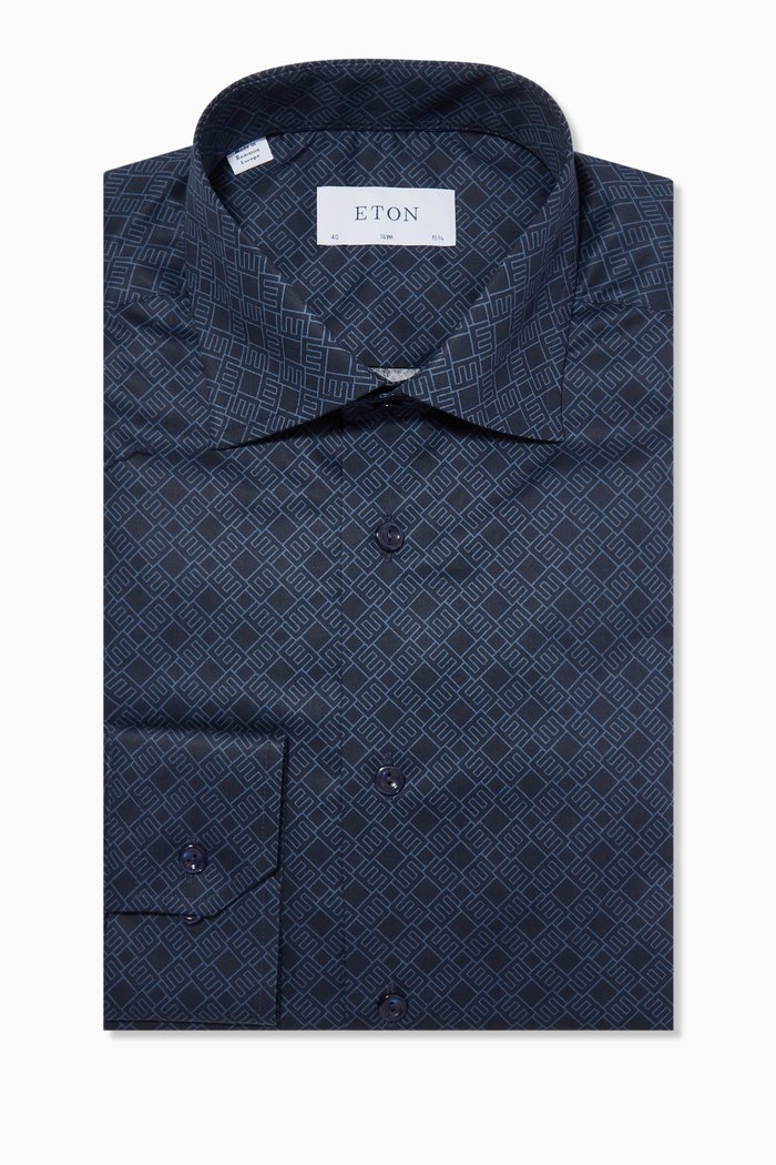 

Slim-fit Shirt in Cotton Twill, Blue