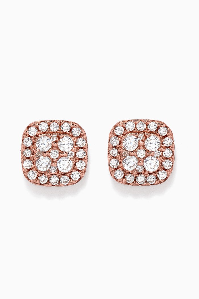 

Radiant Crystal Stud Earrings, Rose gold
