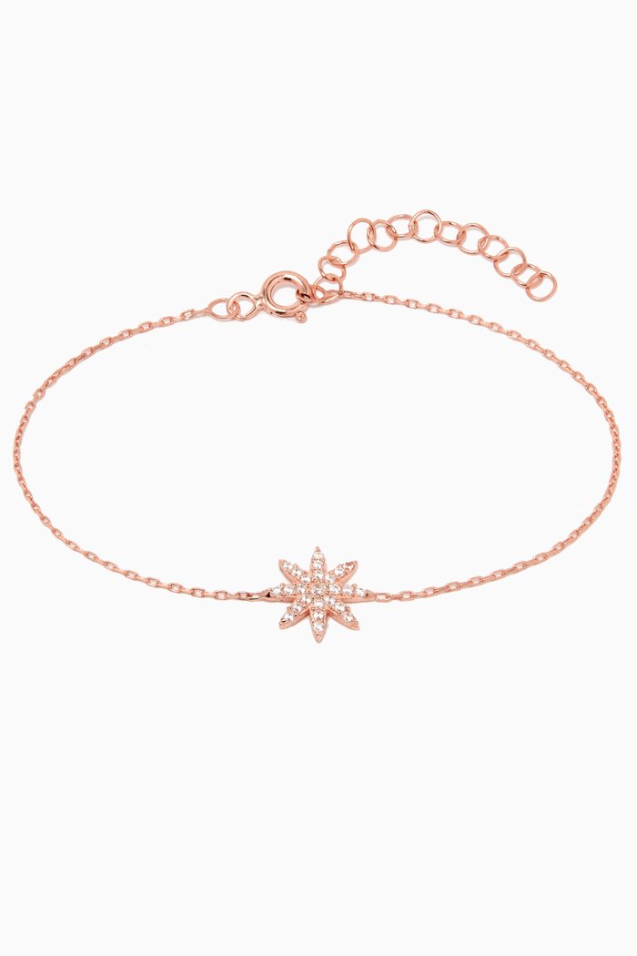 

Flower Crystal Bracelet, Rose gold