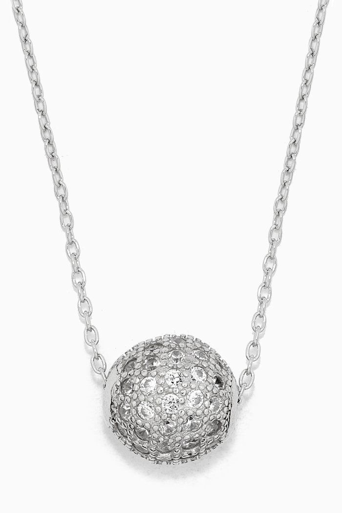 

Mini Sphere Crystal Necklace, Silver
