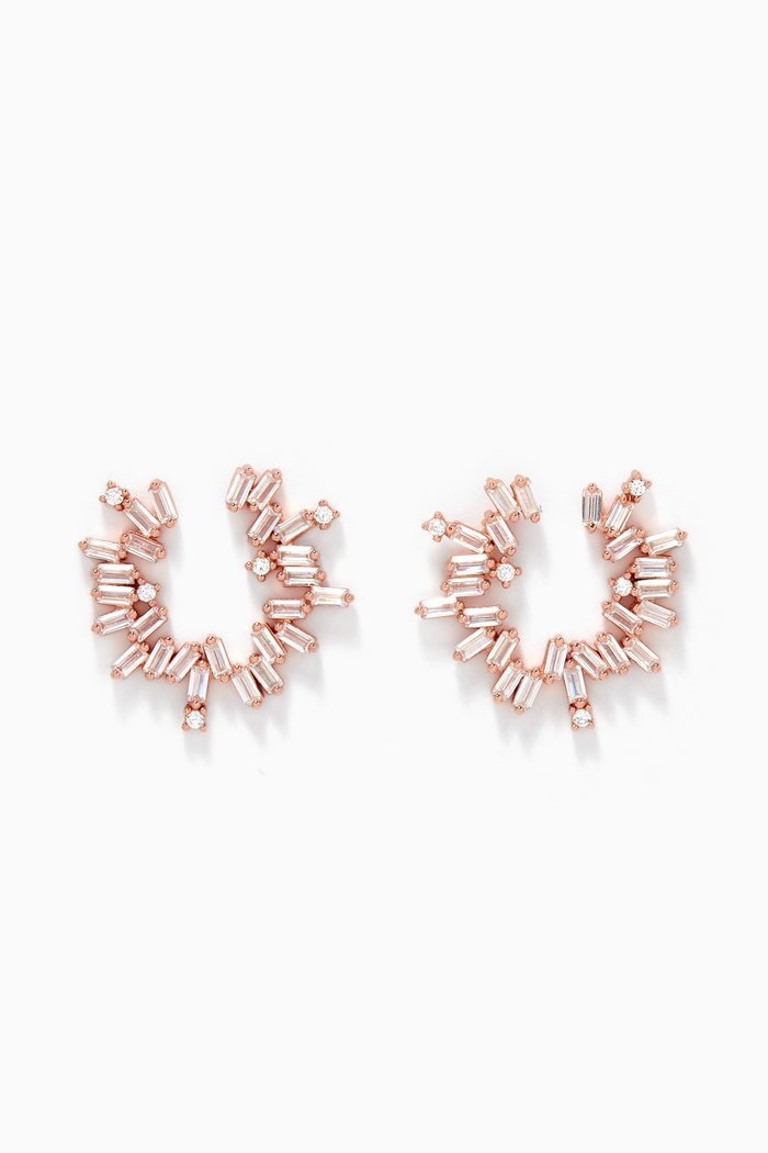 

Sunbeams Baguette Crystal Stud Earrings, Rose gold