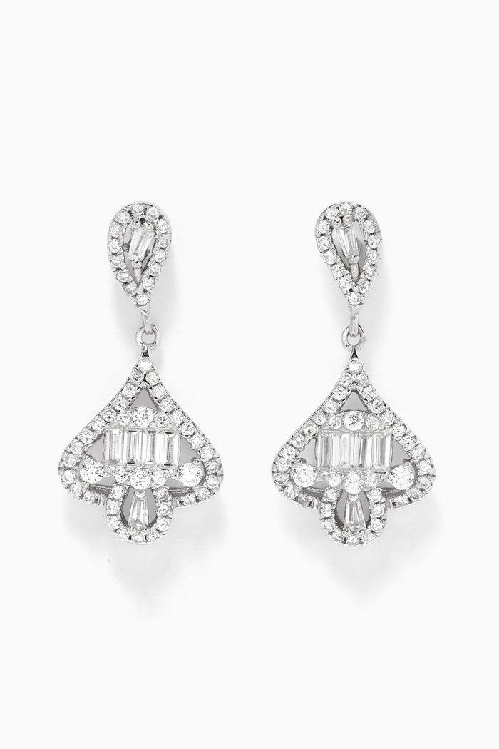 

Mini Happy Crystal Drop Earrings, Silver