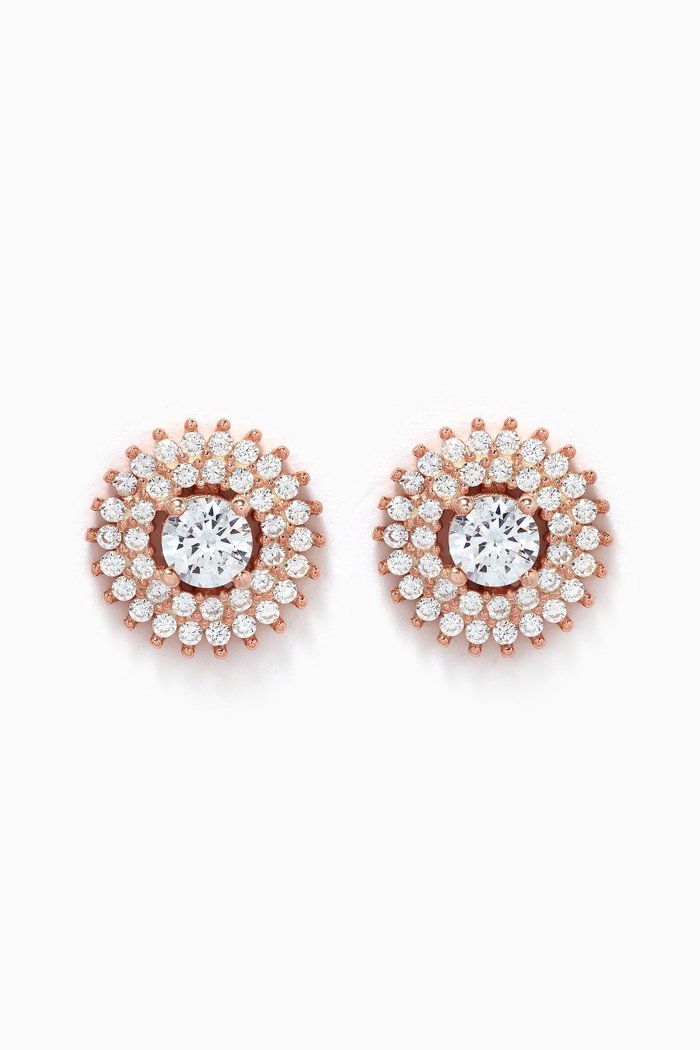 

Starburst Crystal Stud Earrings, Rose gold