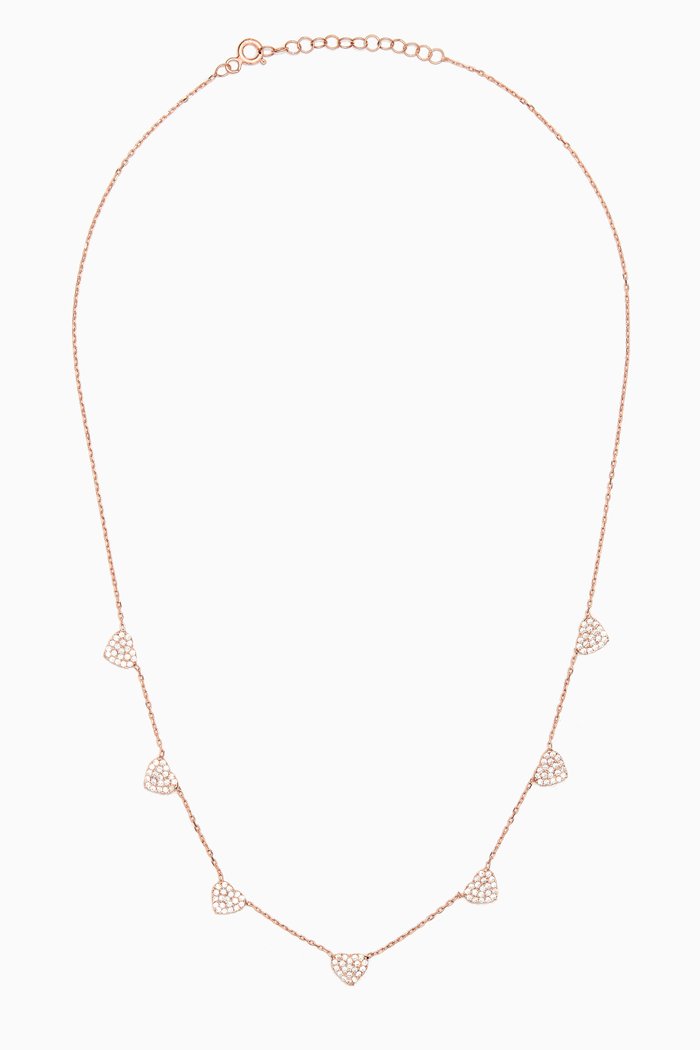 

Heart Charm Crystal Necklace, Rose gold