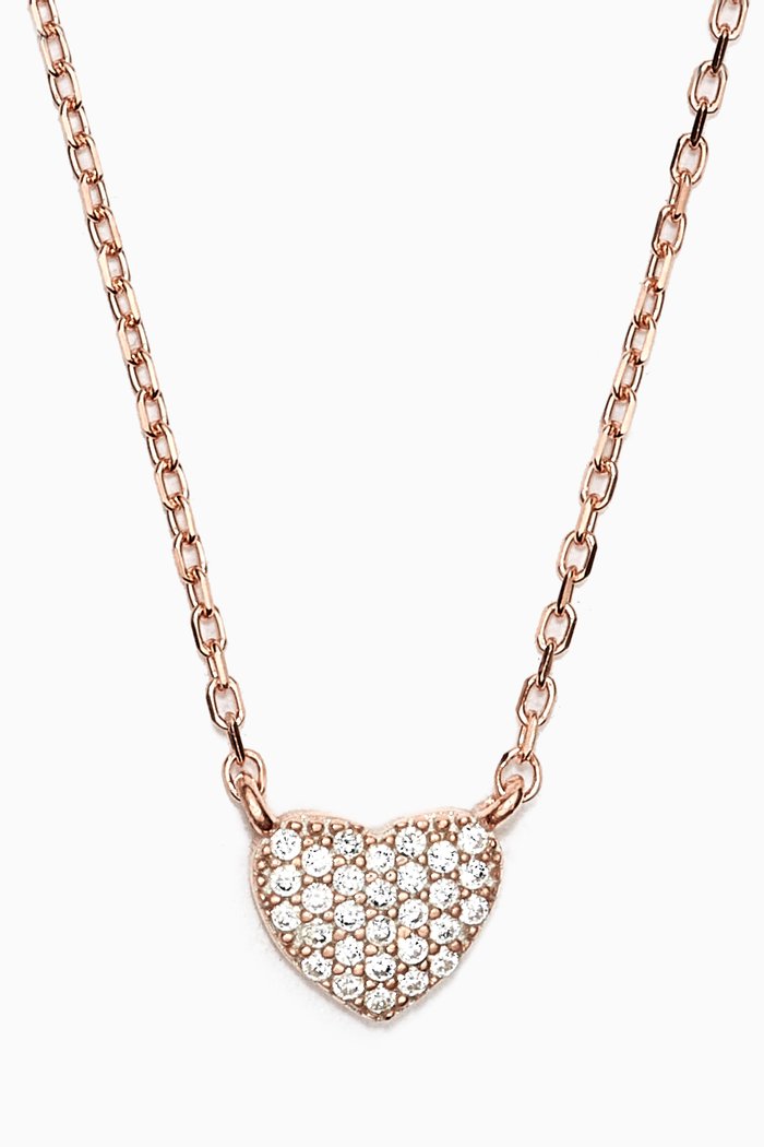 

Heart Pendant Crystal Necklace, Rose gold