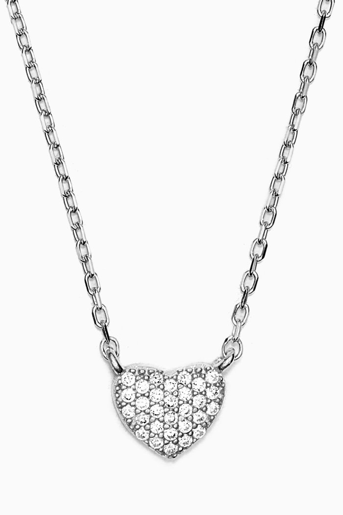 

Heart Pendant Crystal Necklace, Silver