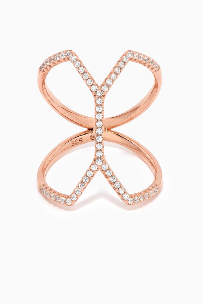 

Geometric Crystal Ring, Rose gold