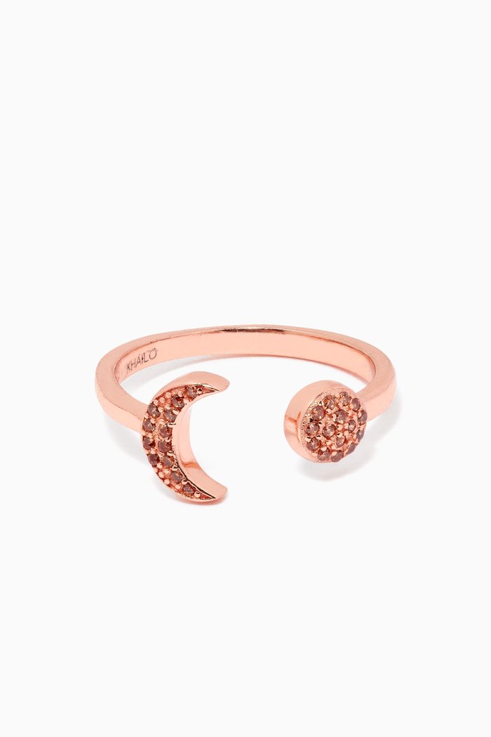 

Sun & Moon Crystal Ring, Rose gold