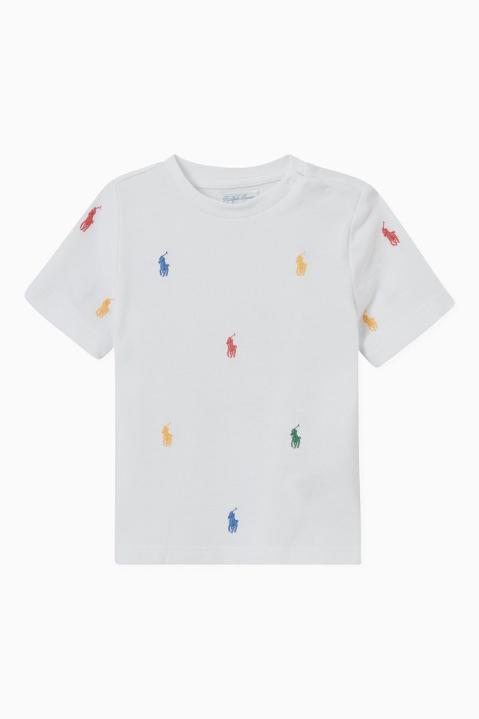 

Logo Embroidered T-shirt in Cotton, White