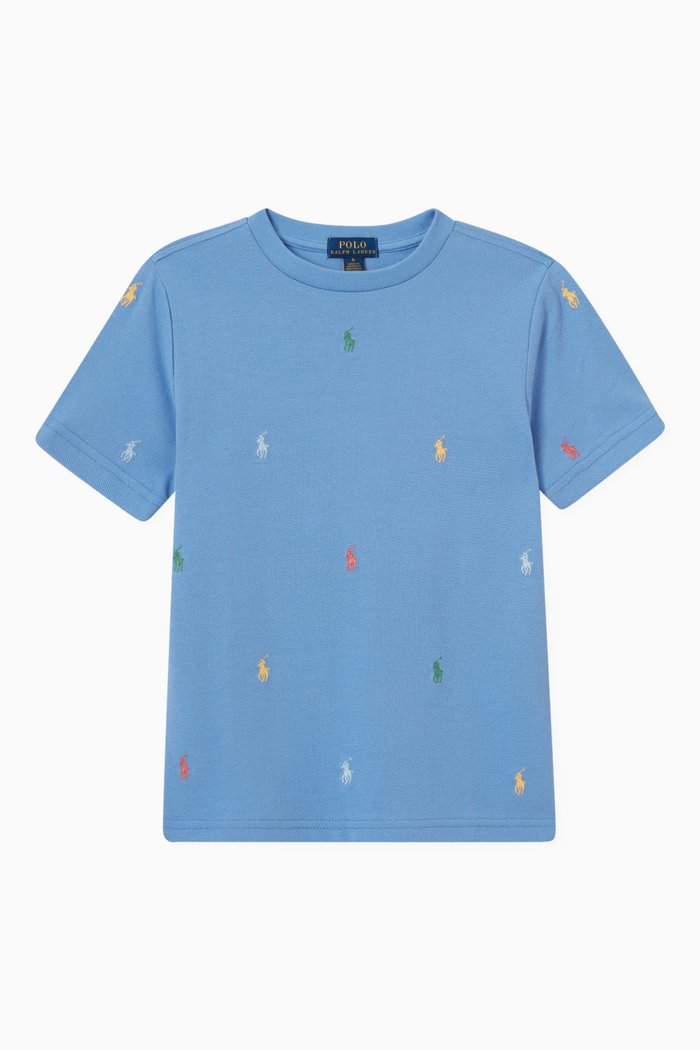 

Logo Embroidery T-shirt in Cotton, Blue