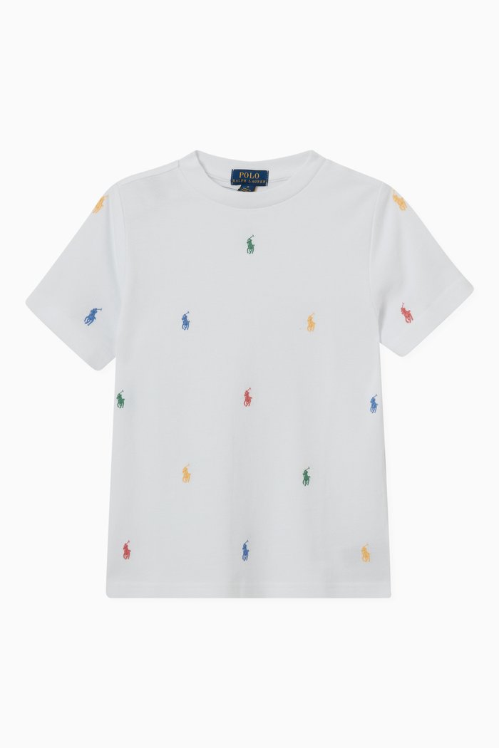 

Logo Embroidery T-shirt in Cotton, White