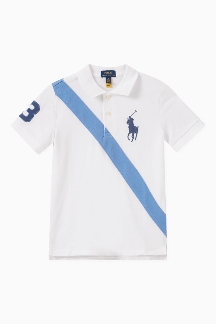 Big Pony Polo Shirt in Cotton Mesh, White