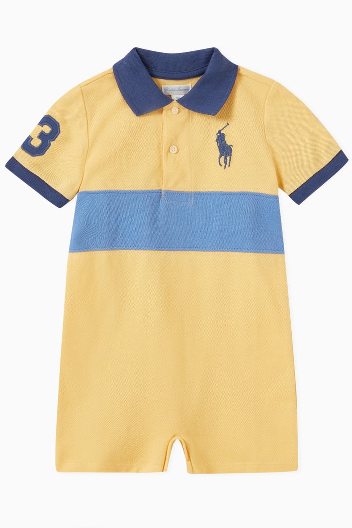 

Big Pony Polo Shortall in Cotton Mesh, Yellow