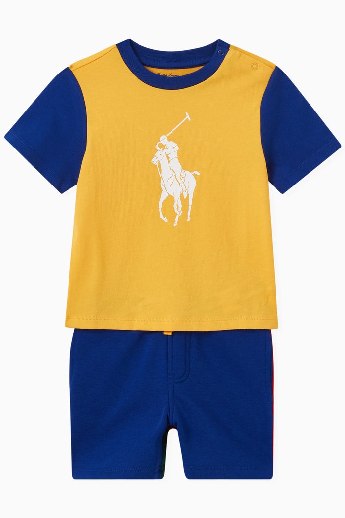 

Logo Print T-shirt & Shorts Set, Multicolour