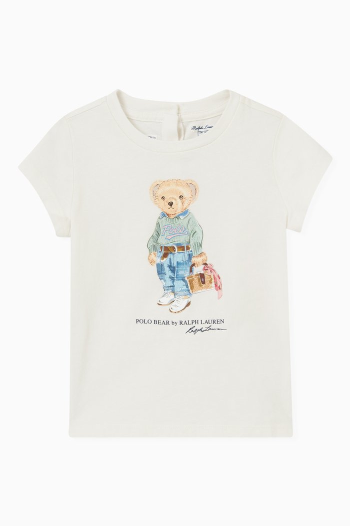 

Logo Bear T-shirt in Cotton, White