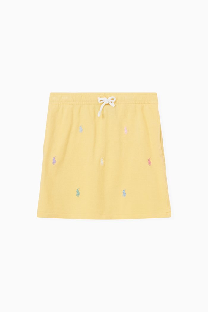 

All-over Logo Skirt in Cotton, Yellow