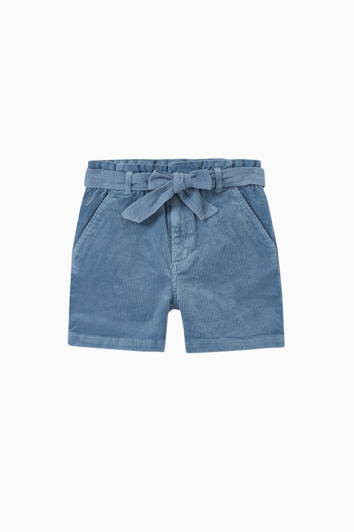 

Paper Bag Shorts in Cotton, Blue