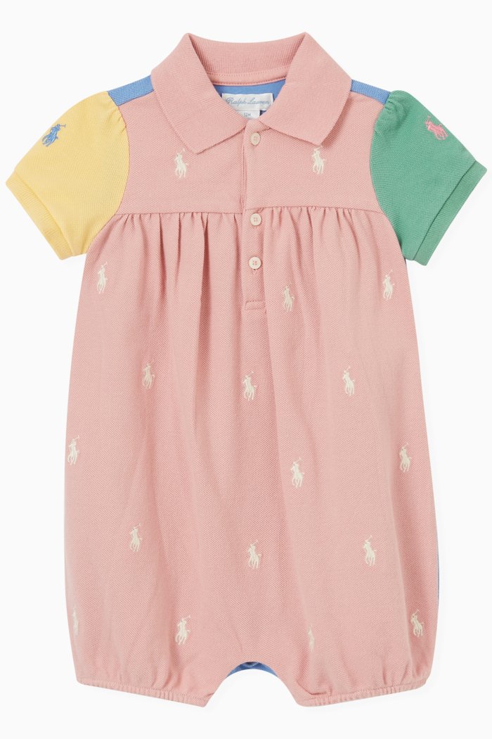 

Logo Romper in Cotton, Pink