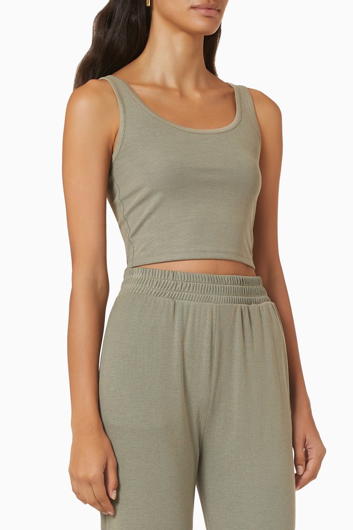 

Elevate Rib Tank Top in Micro Modal Blend, Green