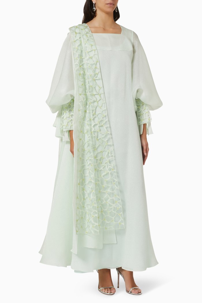 

Laser Cut-out Kaftan, Green
