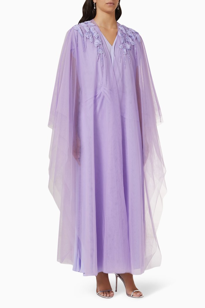 

Tulle Cape Kaftan, Purple
