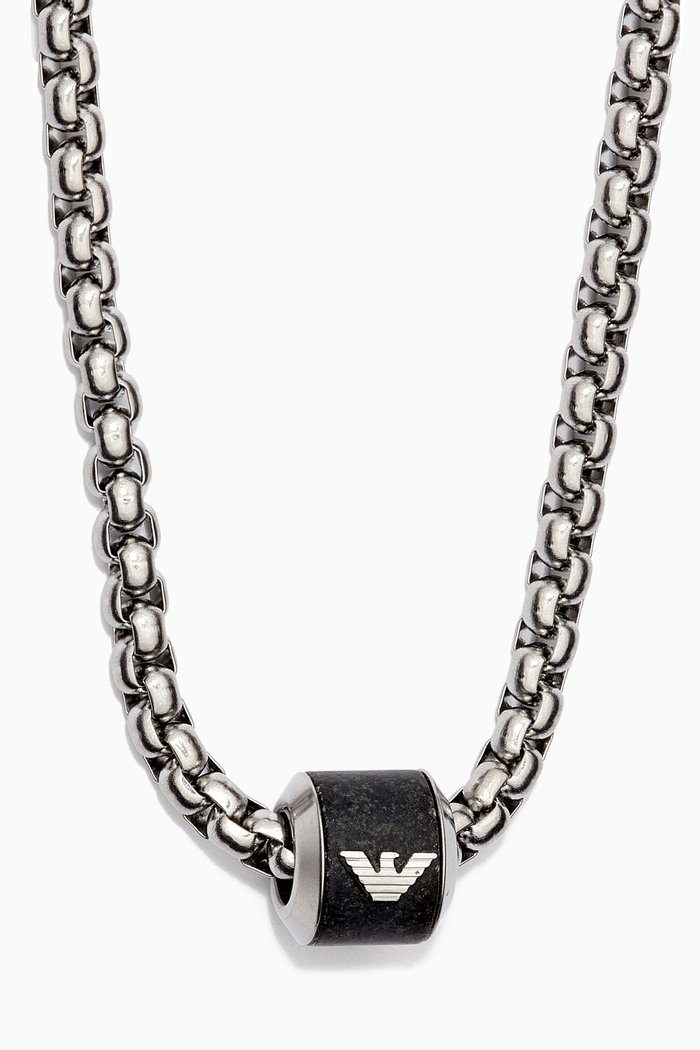 

EA Eagle Essential Necklace in Stainless Steel, Silver
