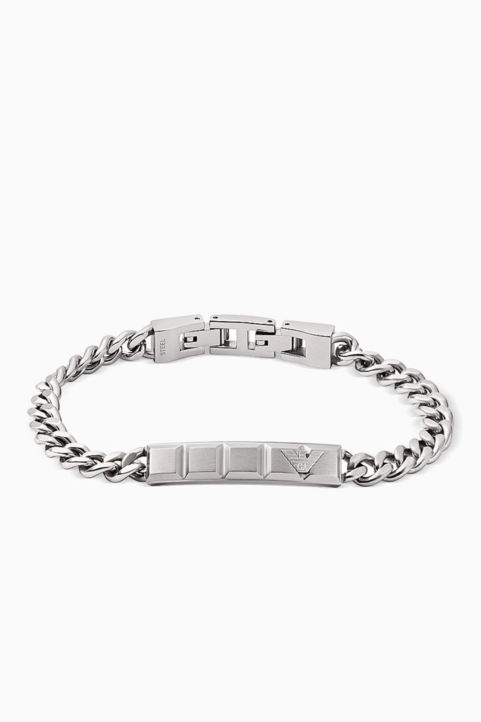 

Eagle Logo Chain Bracelet in Stainless Steel, Silver