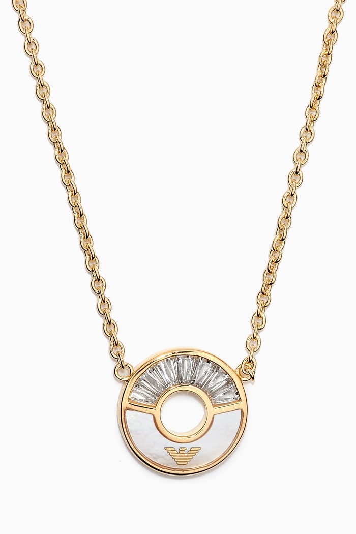 

EA Essential Necklace in Sterling Silver & Mother of Pearl, Gold