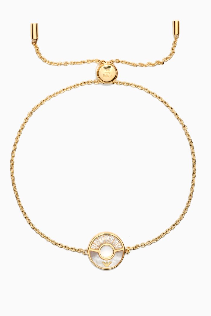 EA Essential Bracelet in Sterling Silver & Mother of Pearl, Gold