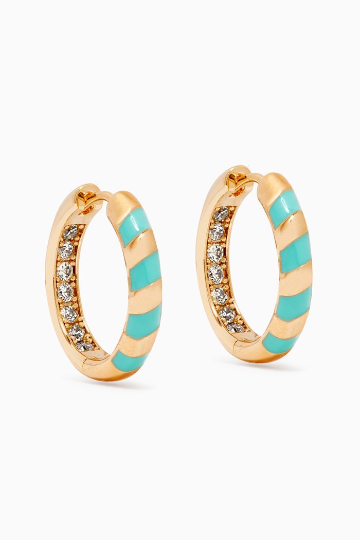 

Enamel Accent Huggies in Gold-plated Brass, Blue