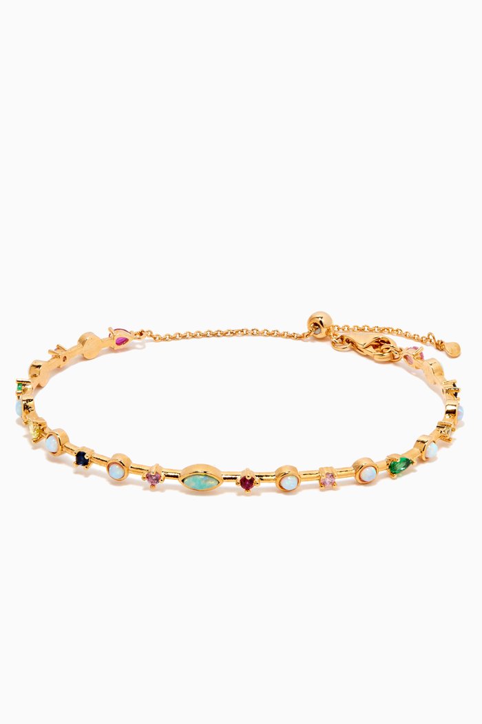 

Gemma Crystal Bracelet in Gold-plated Brass, Multicolour