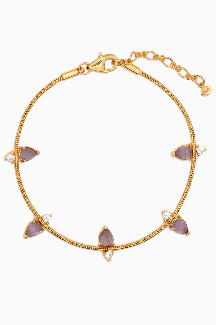 

Snake Chain Bracelet in Gold-plated Brass, Purple